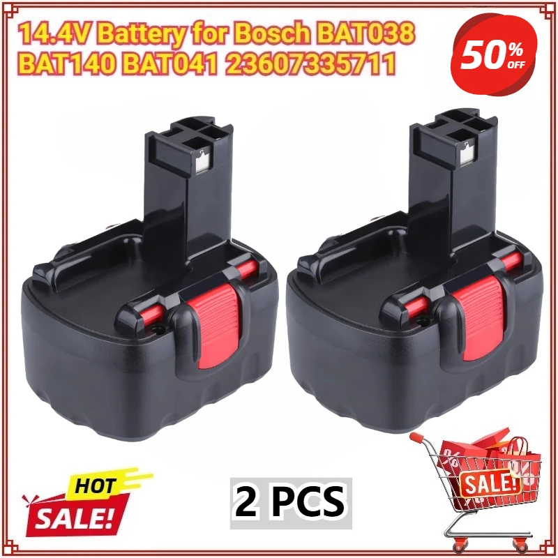 

2PCS/Lot 14.4V Rechargeable Battery for Bosch BAT038 BAT040 BAT140 BAT159 BAT041 23607335711 3660K NI-MH PSR GSR GWS GHO Battery