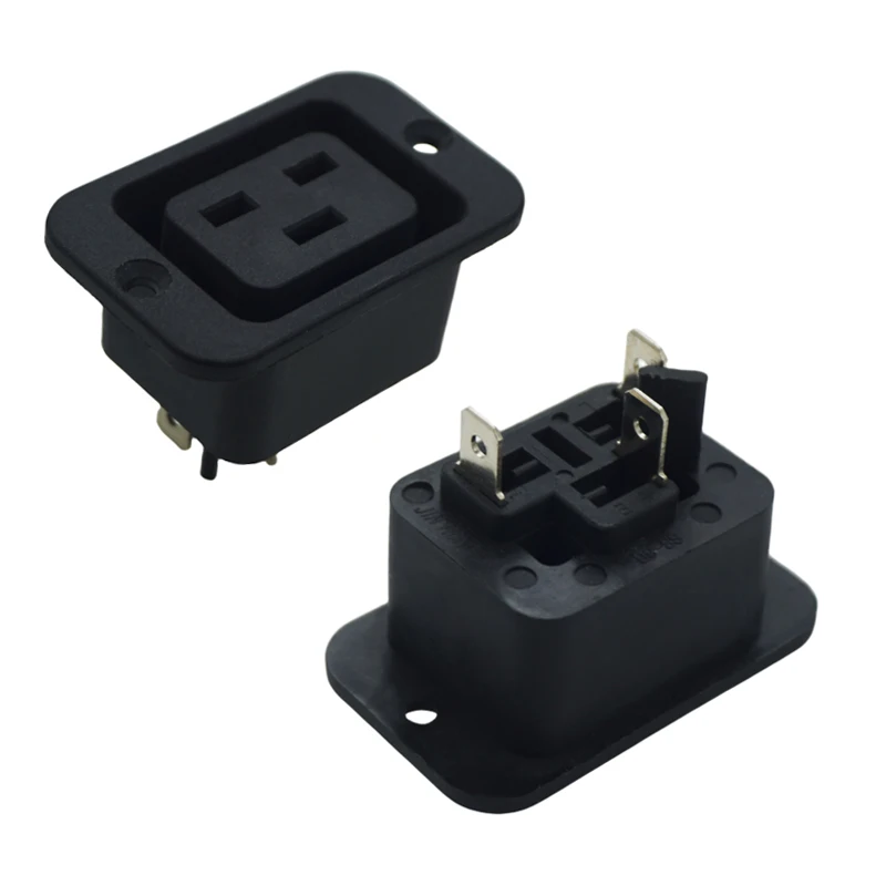 AC 250V 16A IEC 320 C19 C20 Panel Mount Plug Connector Socket