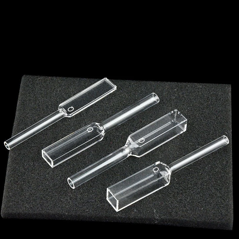 Quartz colorimetric dish with connecting tube, long spout, colorimetric cup, sample cell 10mm, two-way light integrated molding