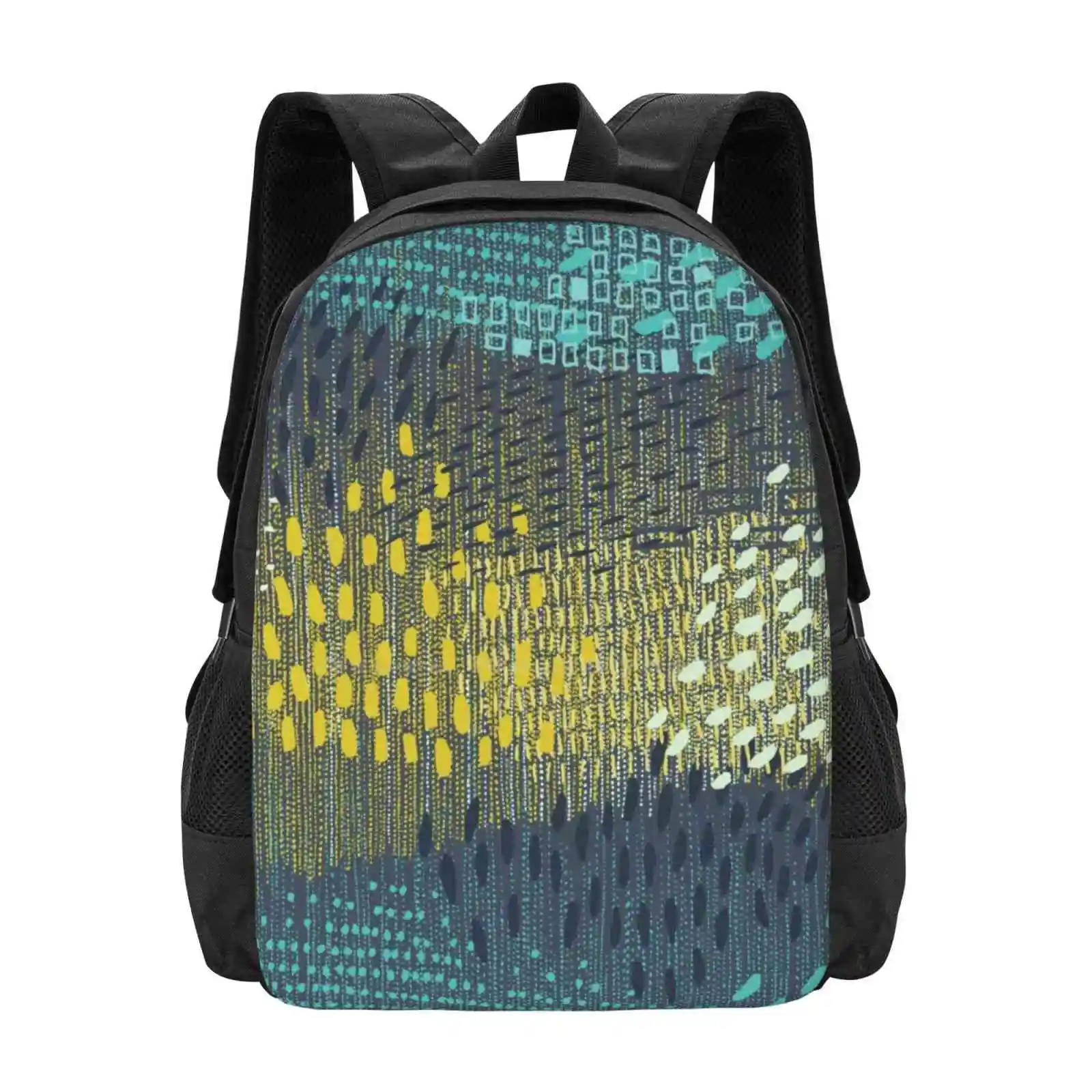 Cosmic Particles By Friztin Hot Sale Backpack Fashion Bags Dots Brushstroke Blotch Abstract Northern Lights Cosmic Particles