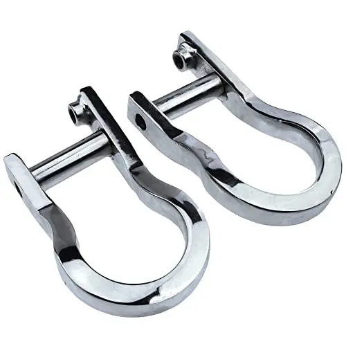 

Chrome Front Recovery Tow Hooks Set For Chevrolet Silverado 1500 & GMC Sierra 1500 2007–2019 Left And Right Side