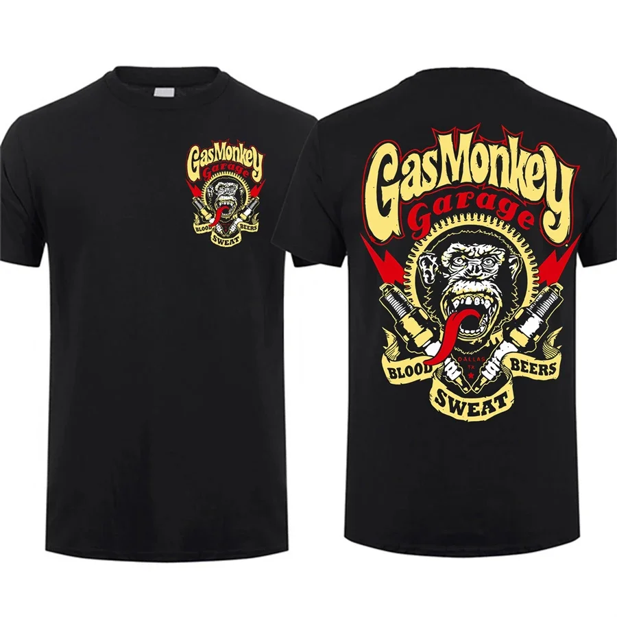 Mens Gas Monkey Garage Blood SweatT-Shirts Graphic Oversized Sport Tops Comfortable Streetwear