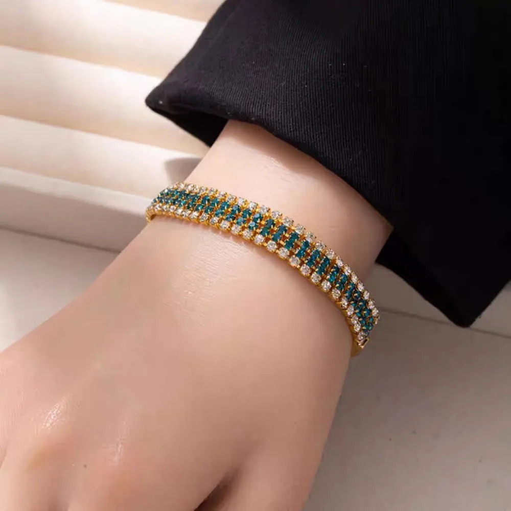 Bohemian Style Women Exquisite Luxury Roman Fashion Crystal Bracelet Jewelry Braided Wedding Jewelry Gift Jewelry