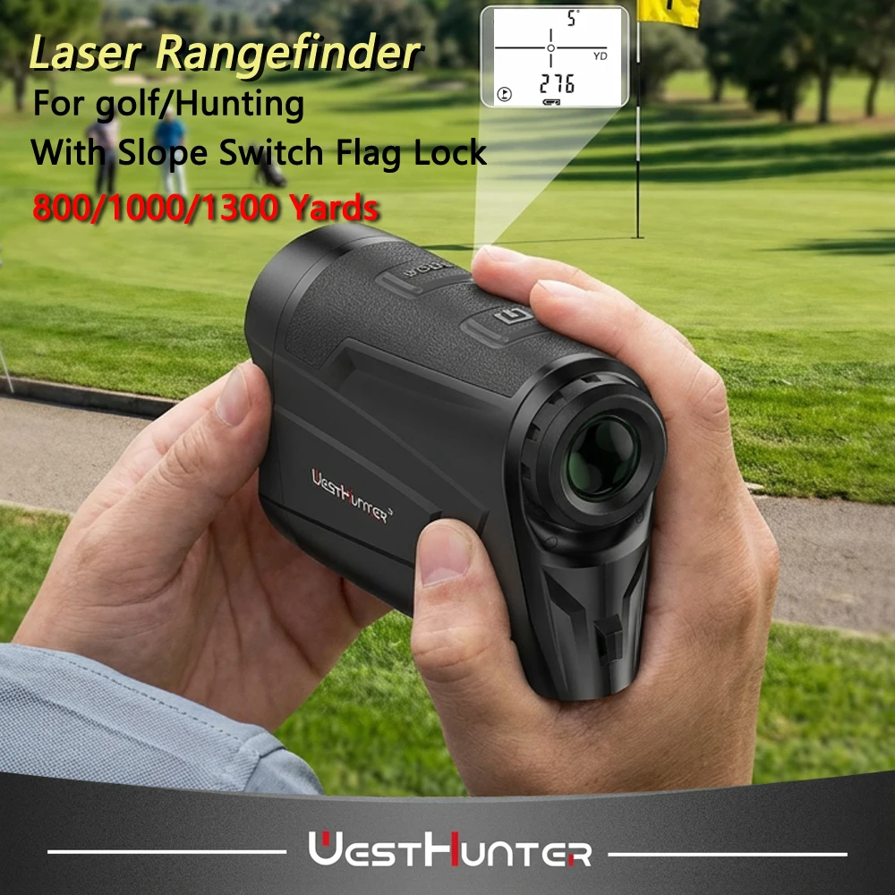 WestHunter Golf Laser Rangefinder 800/1000/1300Yards Range Finder with Slope Switch Flag Lock Hunting Range Finder Monoculars