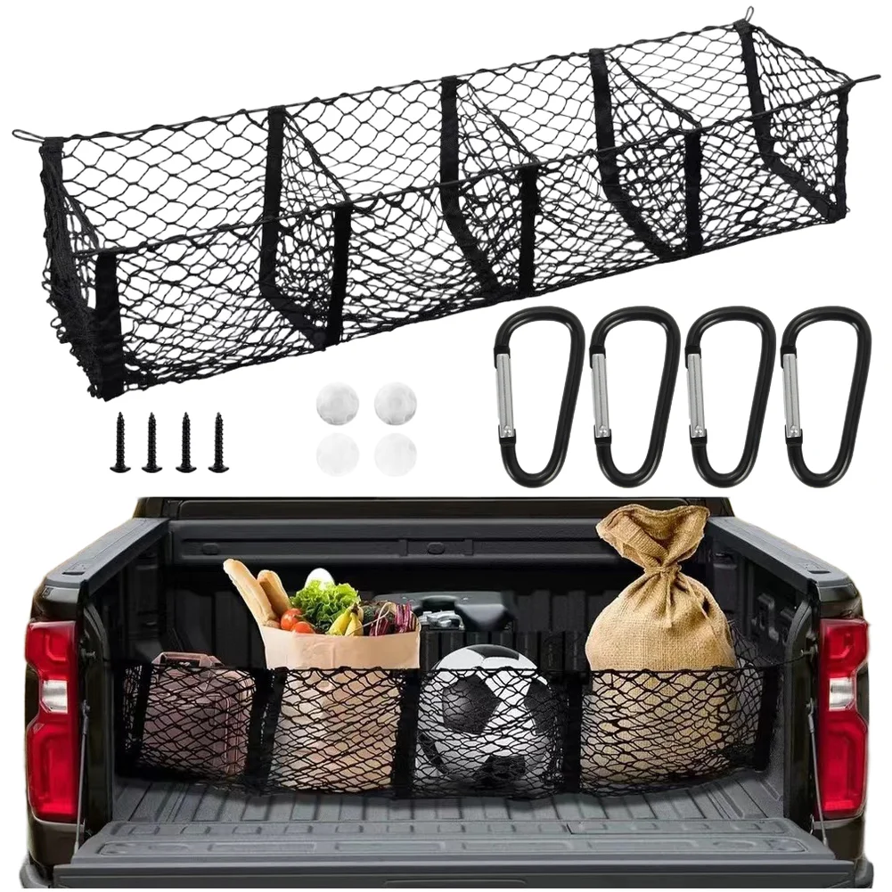 For SUV Trunk Suv Cargo Divider Trunk Cargo Net For Keeping Trunk Items Organized Includes Carabiners And Buckles