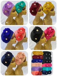 Gorro de turbante musulmán para mujer, gorro de terciopelo dorado con diamantes de imitación, gorro indio sólido, 6/12 piezas