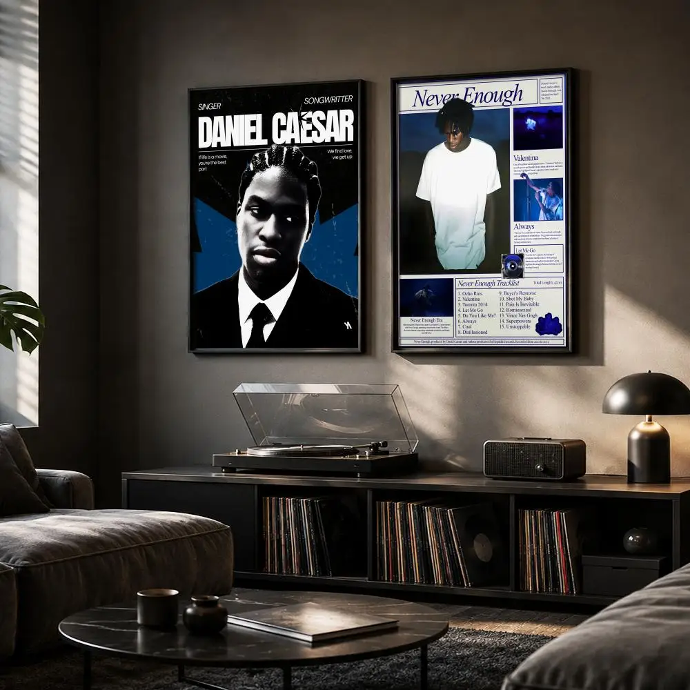 D-Daniel Caesar Singer Album Painting Calligraphy Canvas Poster Hallway Bedroom Living Room Home Bar Decoration Interior Wall