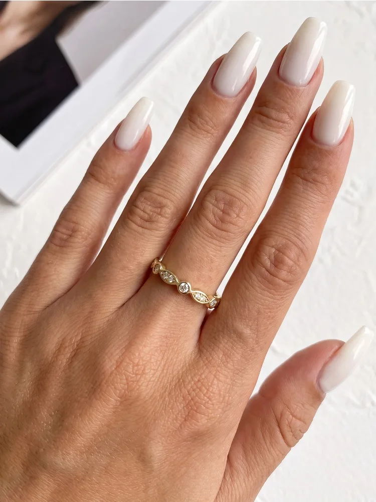 Echter Runder Moissanit-Diamant Marquise Runde Ringe für Frauen Jubiläum Hochzeit 925 Sterling Silber Edle Schmuckstücke – Detail 3