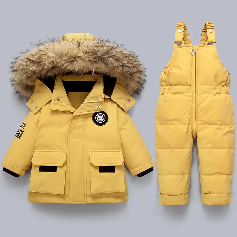 Children's down jacket set for infants and young children aged 1-5 years old, new winter clothing two-piece set with down jacket