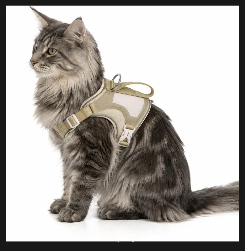 Tactical Cat Harness with 1.6m Leash, Reflective No-Pull Vest for Walking, Adjustable Breathable Cat Harness - view 6