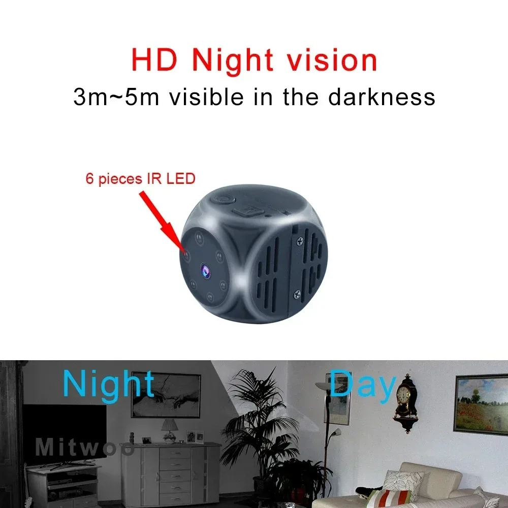 1080P HD Portable Micro Camera Infrared Night Vision Motion Detection Mini Camcorder DV Video Recorder Secret Security Cam Espia