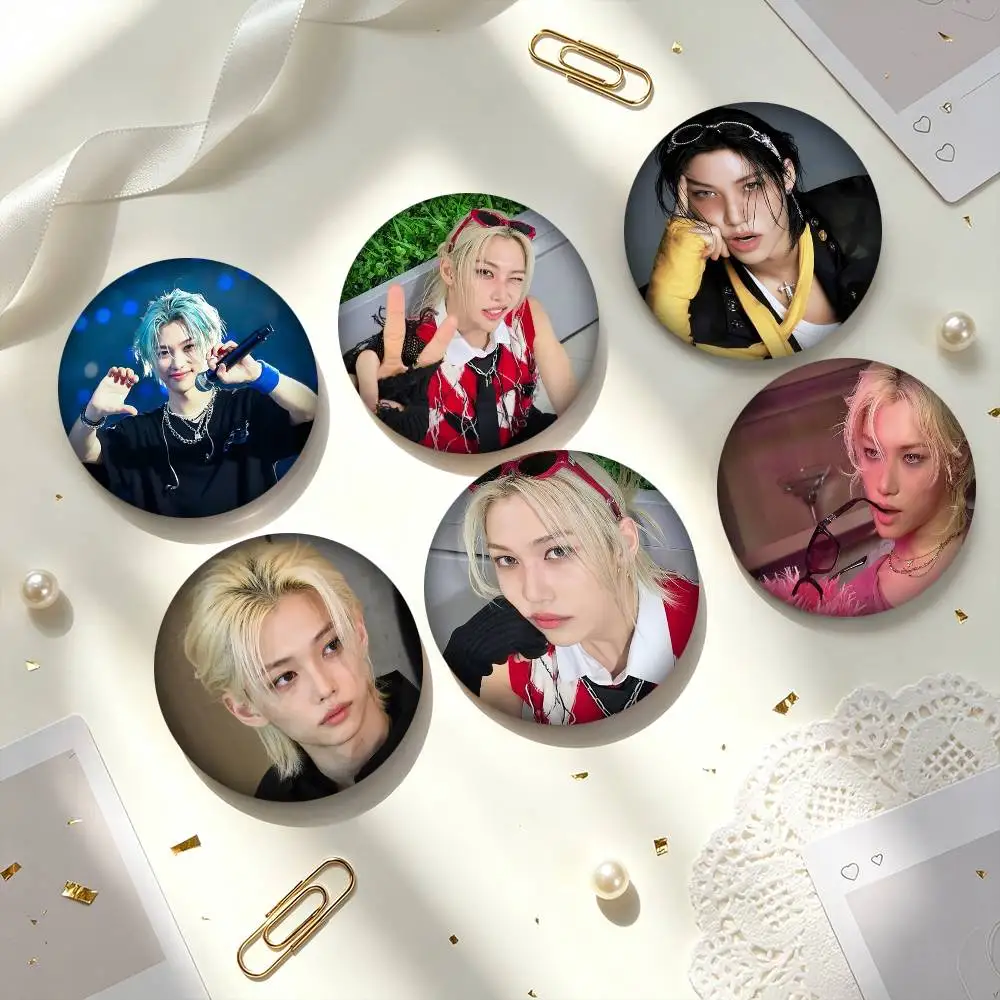 F-Felix Lee Kpop Idol  25 32 44 58 75mm Badges Personalized Round Brooches Pins Accessory Gift
