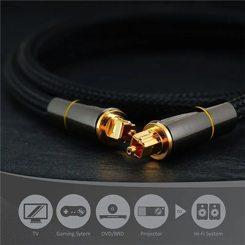 Stylish-2X HIFI 5.1 Digital SPDIF Fiber Toslink Optical Audio Cable 1M For TV Box PS4 Speaker Wire Soundbar Amplifier Subwoofer