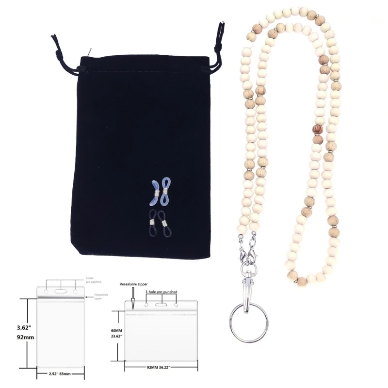 Ремешок с бусинами и держателем для карт, шейный ремешок, держатель для бейджа, ремешки для учителей, бусины, ремешки на шею,