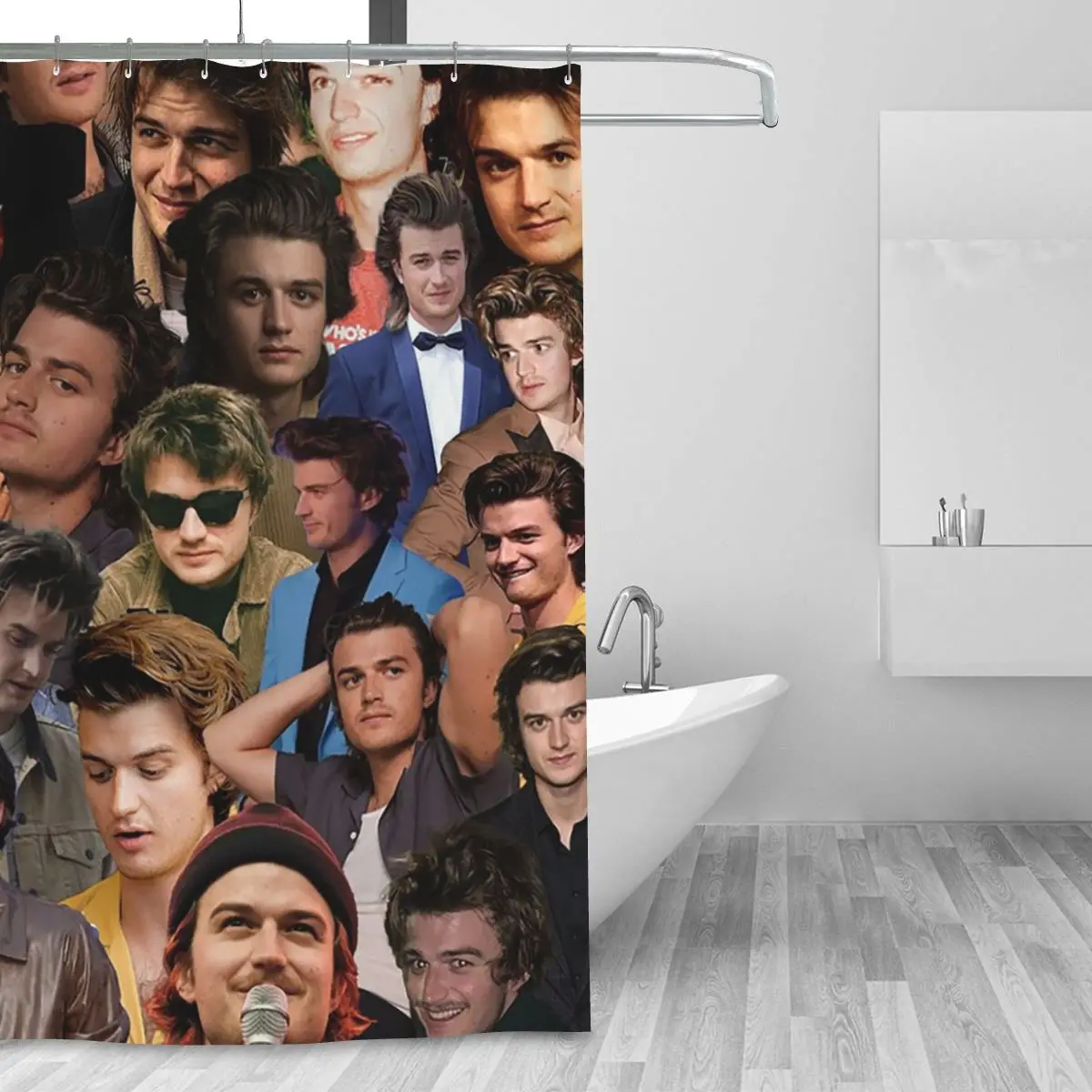 Joseph Keery Photo Collage Shower Curtain Bathroom Polyester Waterproof Bath Curtains with Hooks