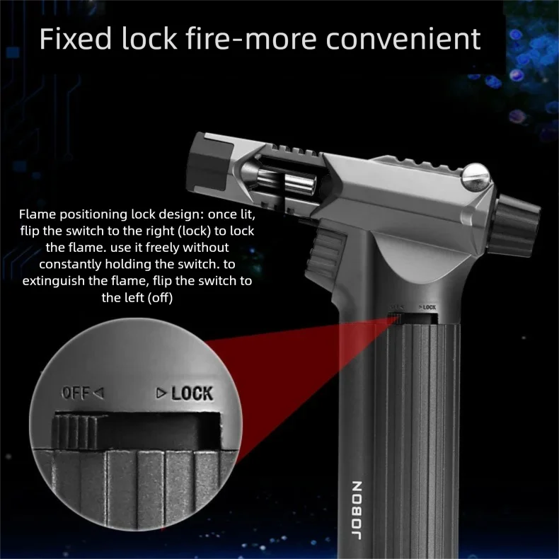 JOBON Strong Firepower Blue Flame Turbine Jet Torch 360° Use Welding Gun Butane Gas Lighter Cigar Barbecue Welding Baking Tool