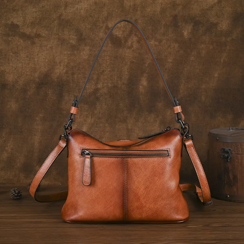 Johnature Retro Women's Bag 2026 New Genuine Leather Versatile Solid Color Soft Cowhide Shoulder & Crossbody Bags