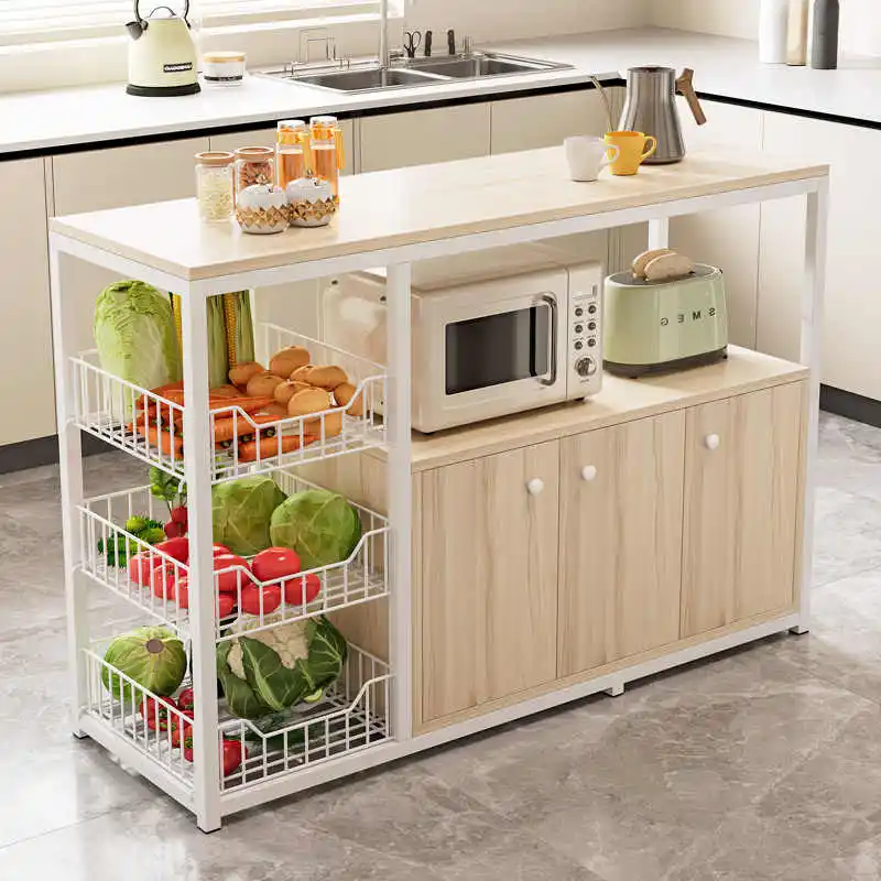 Multi-layer kitchen storage rack, functional pot microwave cabinet rack, household vegetable pot storage rack, cutlery cabinet