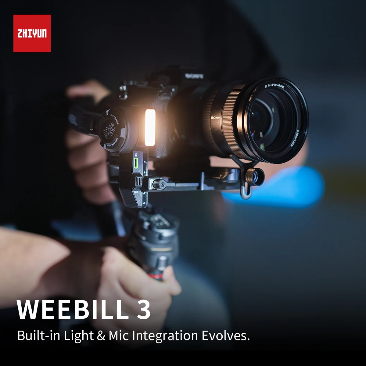 ZHIYUN WEEBILL 3 Combo 3-Axis Handheld Gimbal Camera Stabilizer with Built-in Mic and Fill Light for for Canon Sony Panasonic Ni