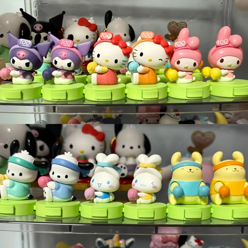 

Подлинная Sanrio A Perfect Cheering Team, милая глухая коробка с фасолью Hello Kitty, мини-орнамент Kuromi Pochacco, трендовая игрушка, подарок на день рождения