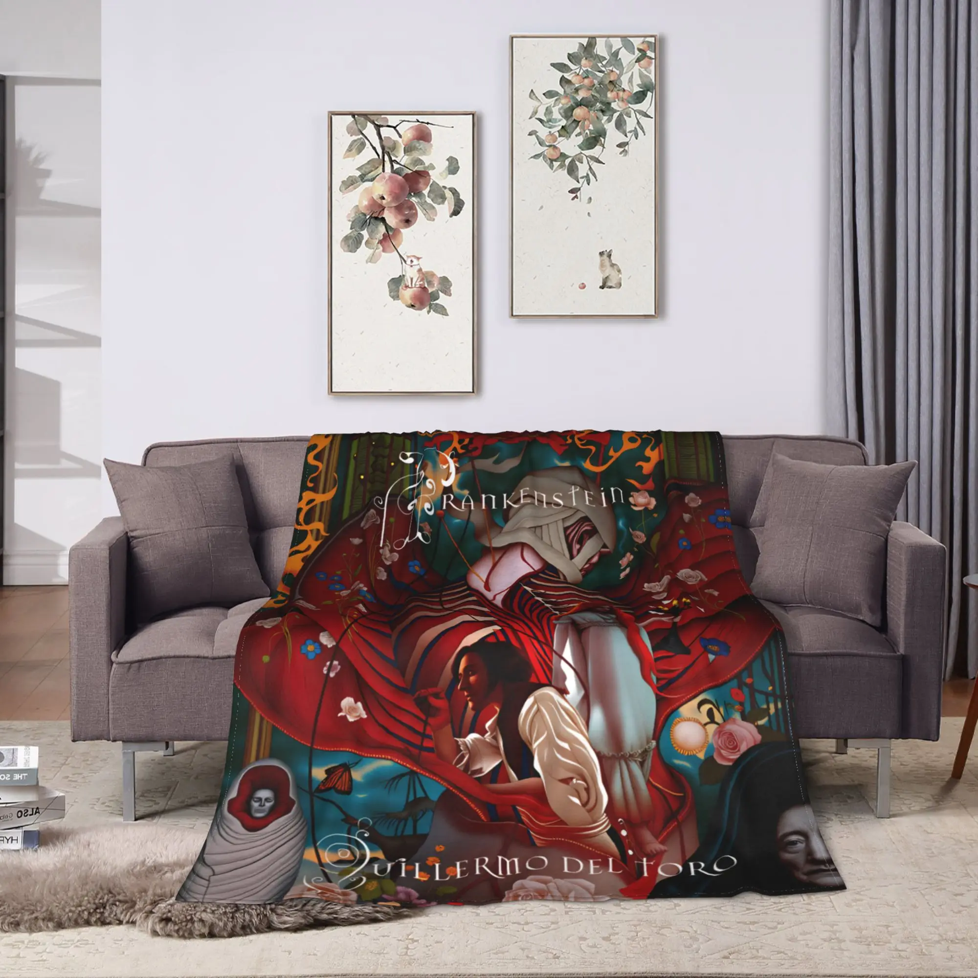 فيلم فرانكنشتاين الوحش الملصقات الفانيلا بطانية دافئة لينة رمي بطانية للخارجية نزهة الجدة المفرش أريكة غطاء سرير #2