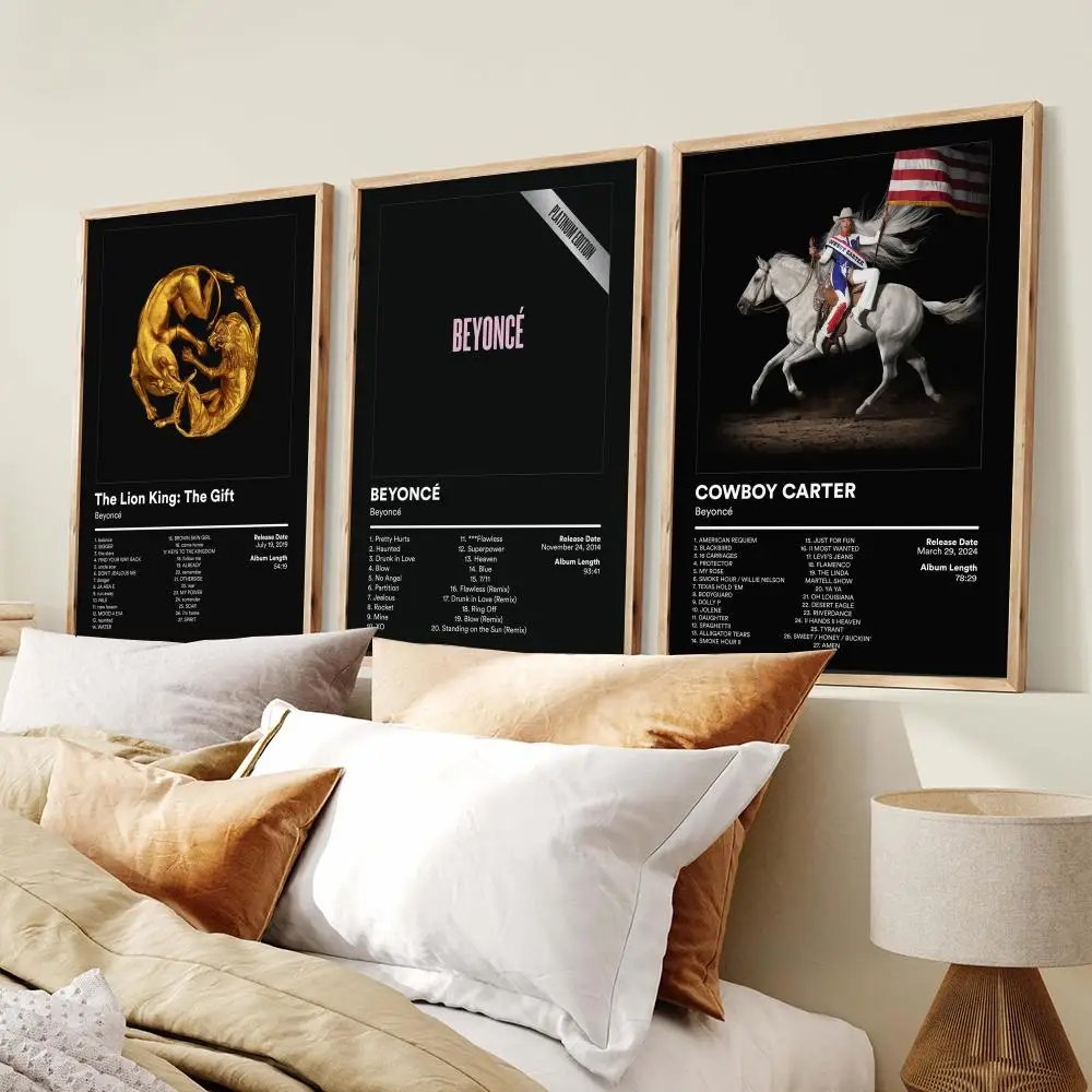Album B-Beyonce Music Poster PP Wall Decor Posters Celebrity Music Art Prints Bedroom Office Gift