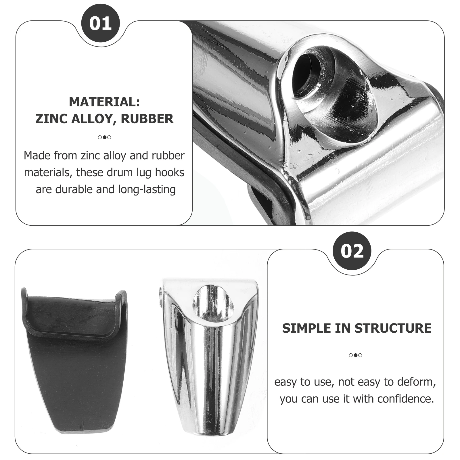 

Bass Drum Hook Claw Black Rubber Pad Percussion Hooks Lugs Snare Zinc Alloy Parts Hardware