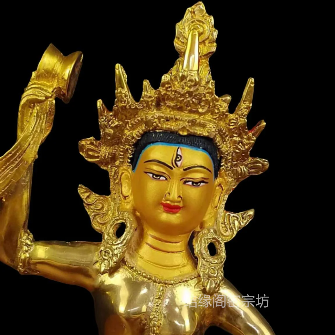 Nepalese Tantra Gilt Pure Bronze Magila Junzun Wisdom Identity Buddha Statue Yoga Laozun Mahiji Pai Buddha