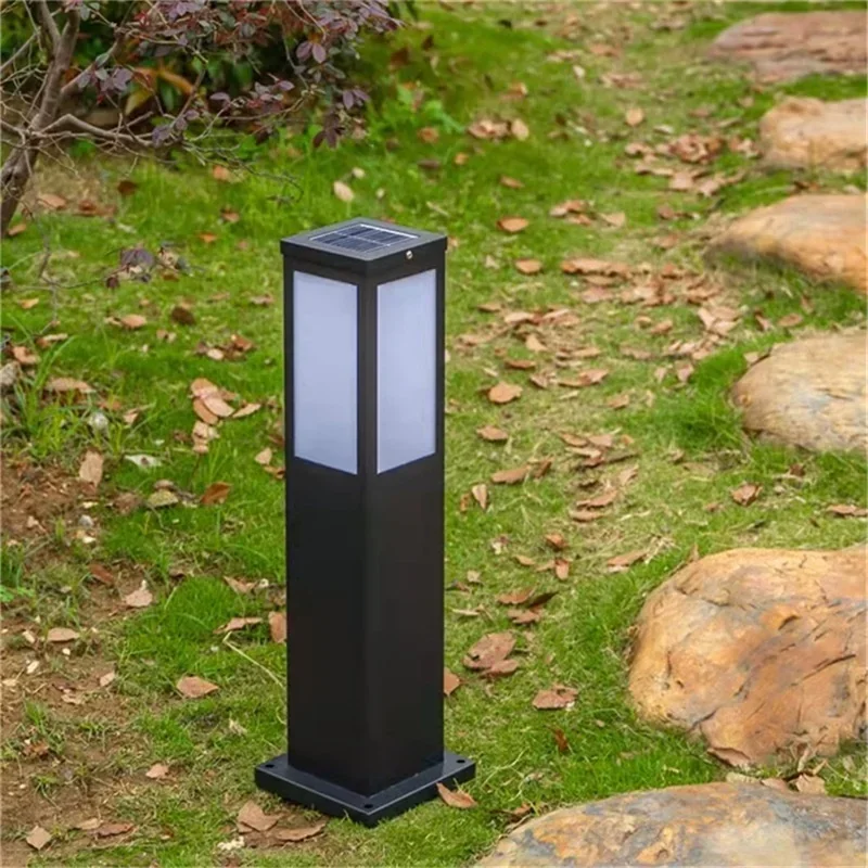 ELARA noir lampe de pelouse extérieure lumière LED moderne étanche IP65 pour maison Villa chemin jardin