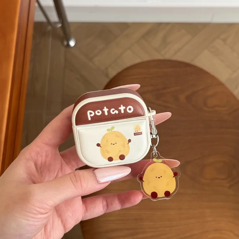 

Cute 3D potato Polka Dot headphone case for Airpods 4 3 2 Pro Clear silicone earphone cover for Airpods Pro 2 with Pendant