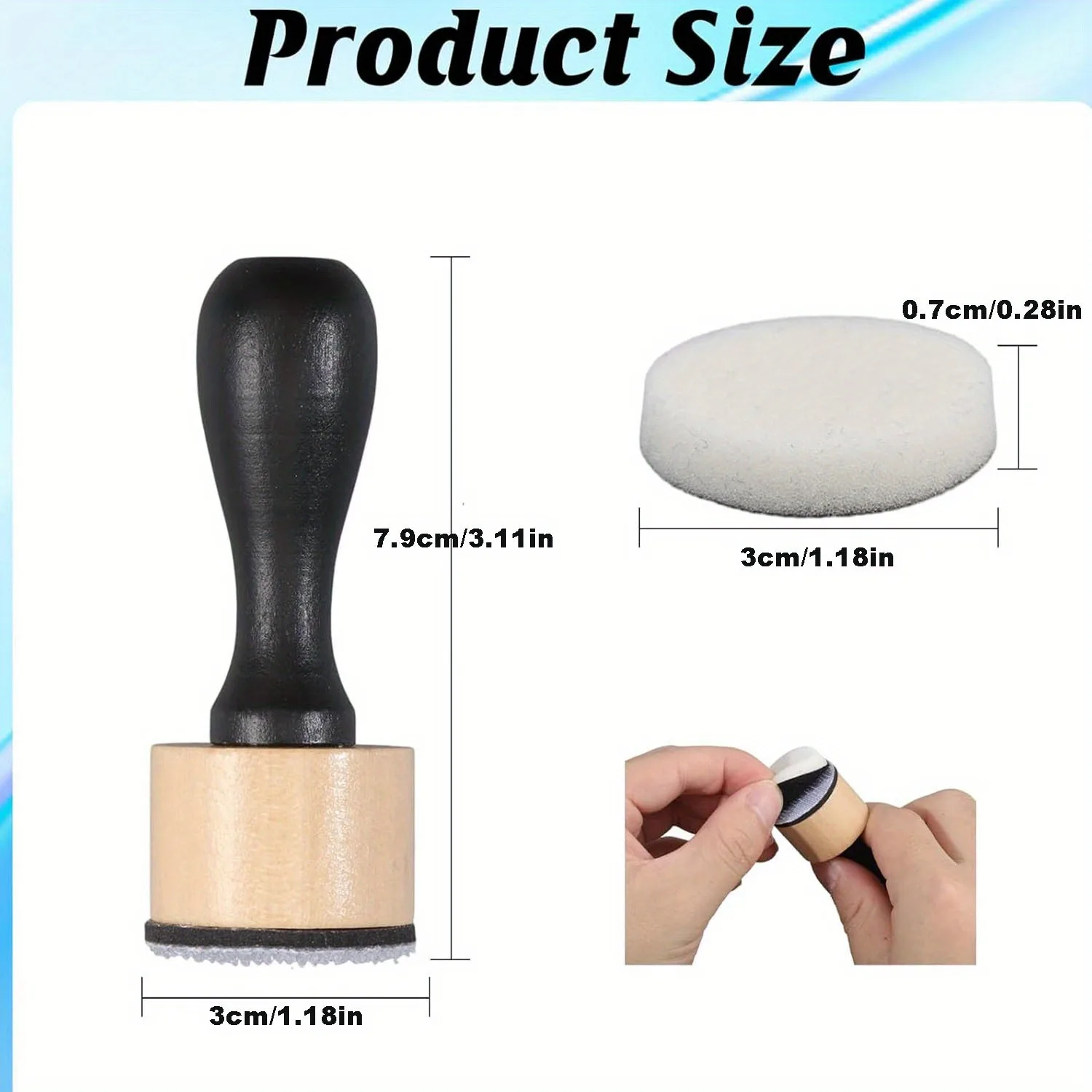 Distress Ink Blending Tool Wooden Handle Blender Brush, Replaceable Foam Pads Scrapbook Paper Craft Painting Tool for DIY Art