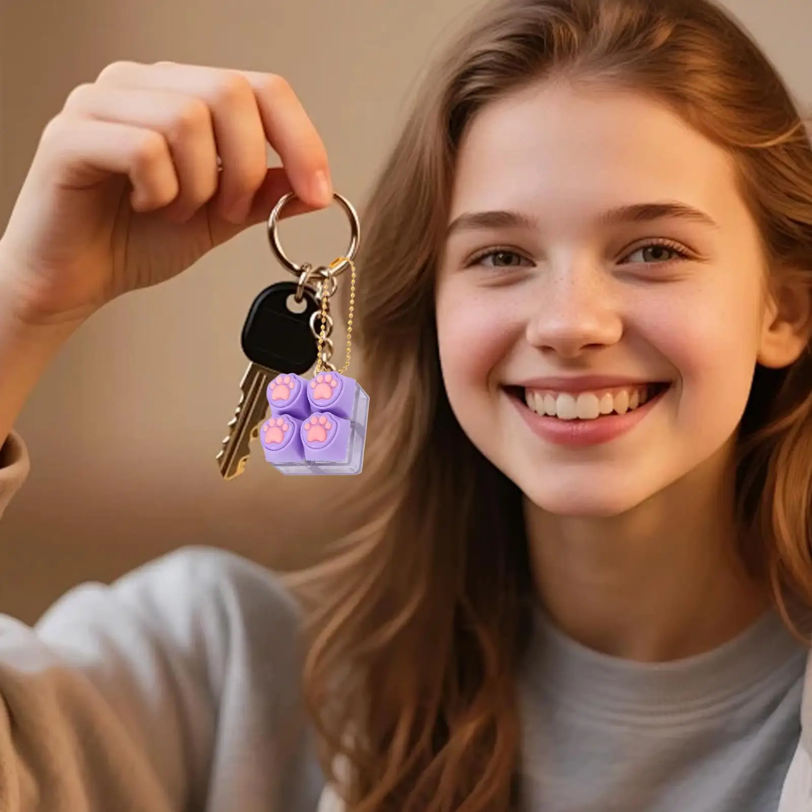 Klawiatura Klikająca Zabawka Sensoryczna w Kształcie Kociej Łapki, Uspokajająca, Dźwiękowa, Klawiatura Klikająca na Imprezy, Spotkania, do Domu, Klasy, Szkoły, do Użytku Wewnętrznego