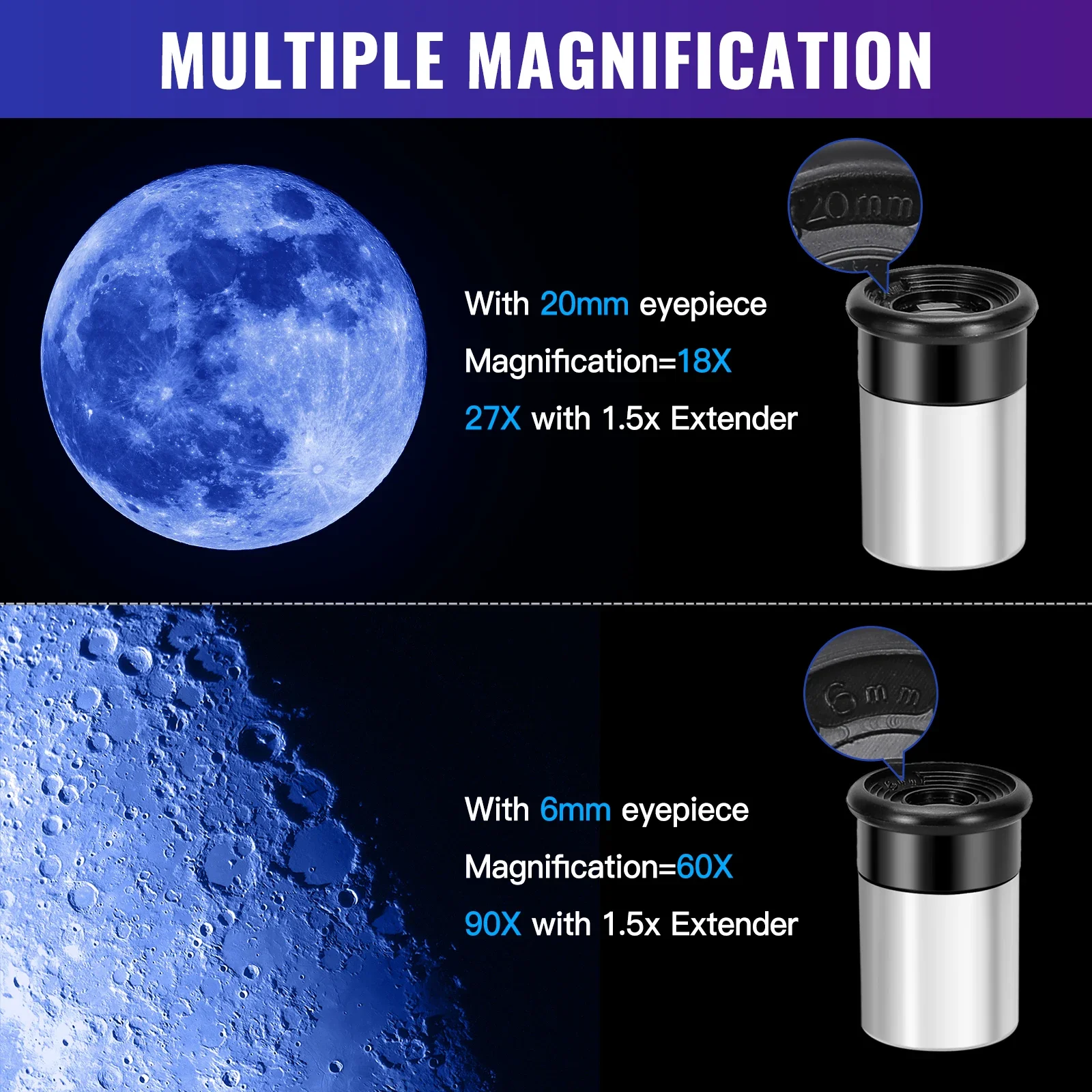 Upgrade Professional Astronomical Telescope Monocular Portable 90 Times Zoom HD Moon Space Planet Observation Tripod Telescope