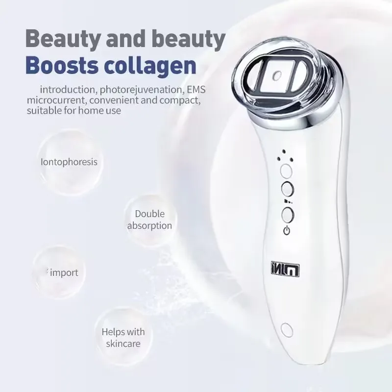 Mini dispositivo facciale HIFU per donna, massaggiatore riscaldato con sollevamento RF e antietà - Strumento professionale per la cura del collo/occhi/mollette