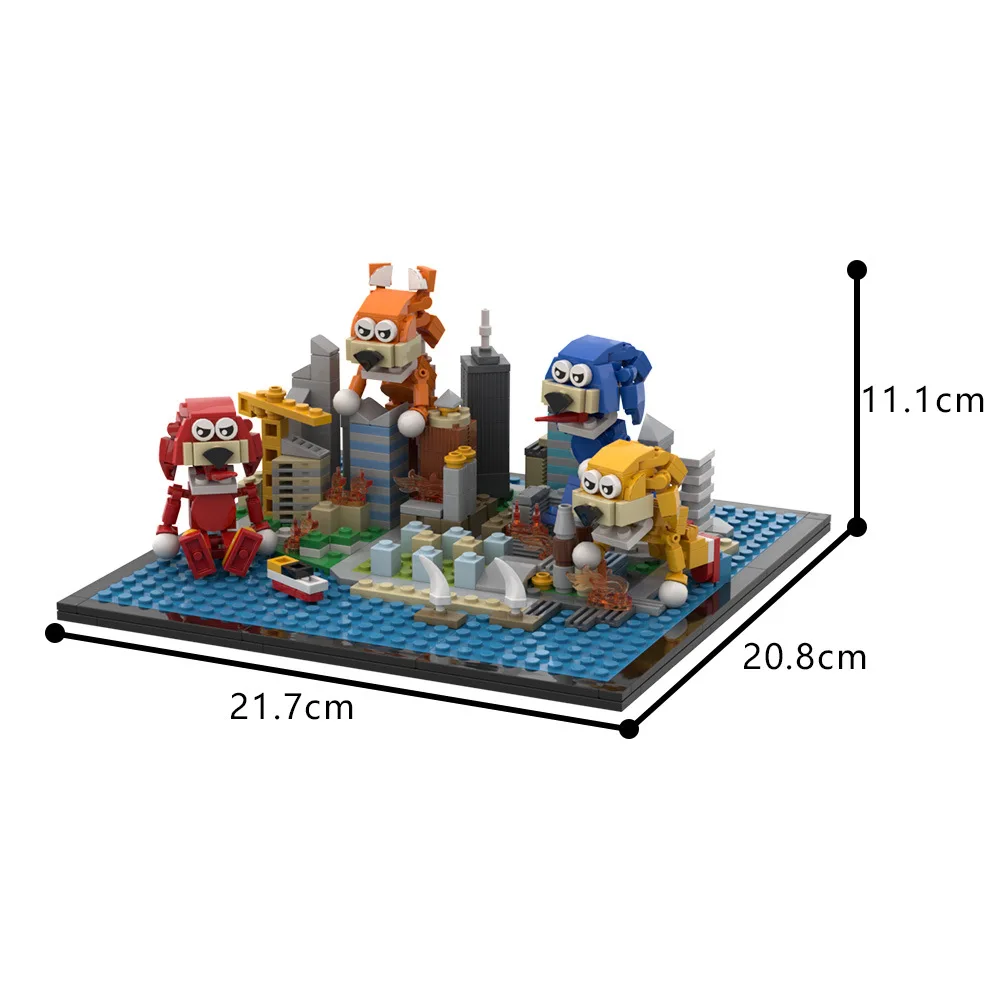 Giochi horror classici Sonics Bricks Modello Sonice the Hedgehog Anime Figure Garten Building Blcoks Giocattoli Ventole Regalo di compleanno per bambini