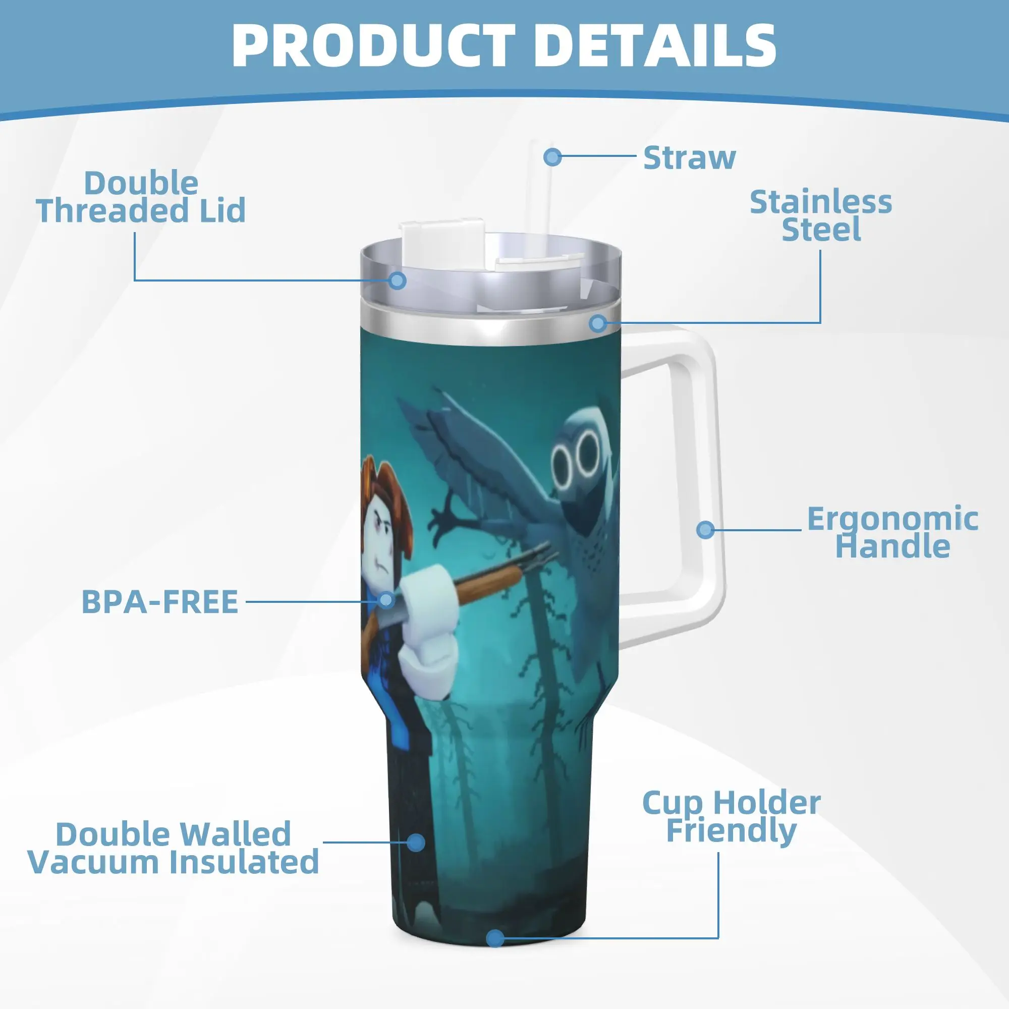 بهلوان من الفولاذ المقاوم للصدأ 99 ليلاً في الغابات أكواب حرارية محمولة للمشروبات الساخنة أكواب تصميم للتخييم زجاجة مياه