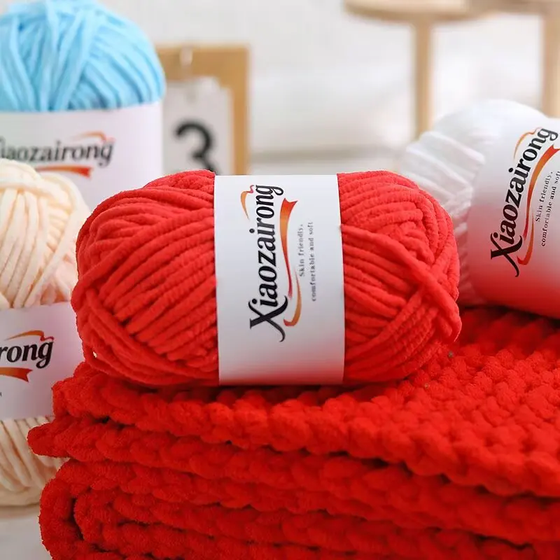 50g Weiches Baby-Velours-Garn Flauschiges Plüsch-Häkel- und Strickgarn für DIY Schals Mützen Pullover Spielzeug Handarbeiten – Detail 3