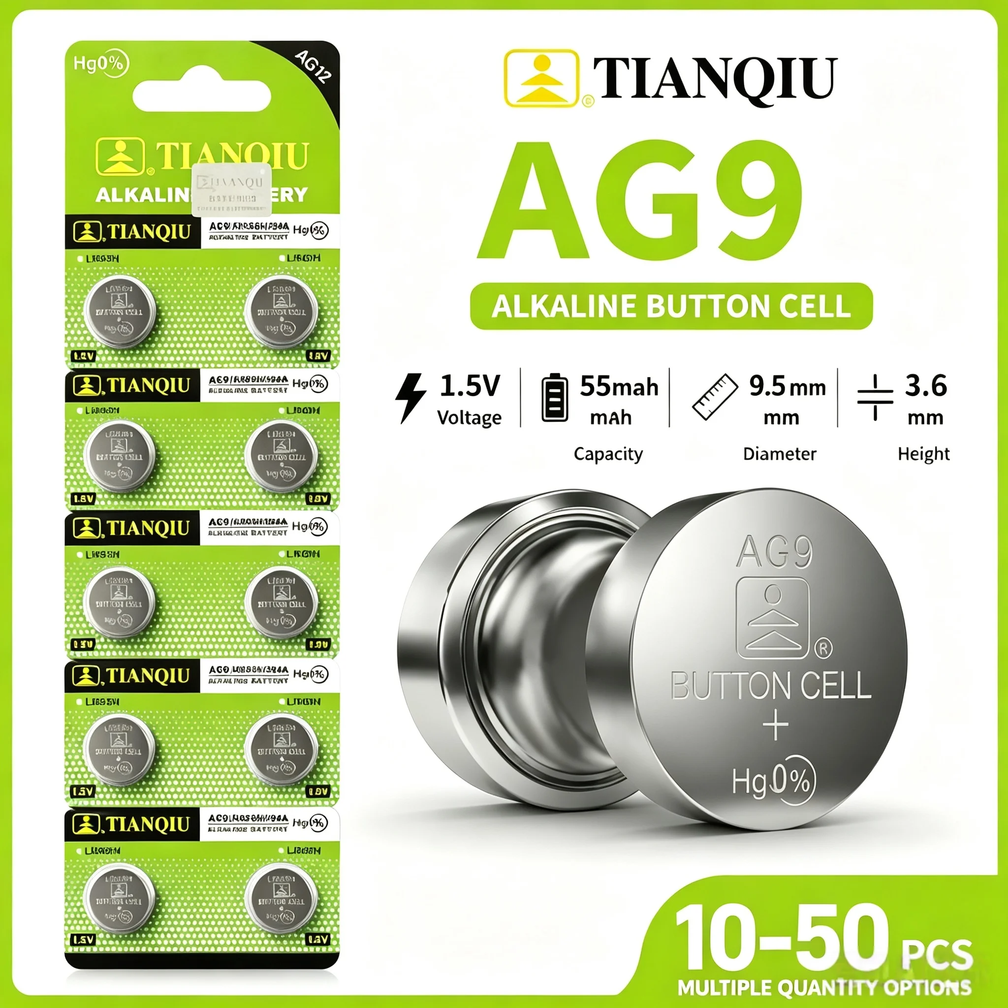 10-50PCS AG9 LR936 Button Cell Battery SR936SW 394 394A L936F 1.5V Alkaline for Calculator Thermometer Toy Watch Battery