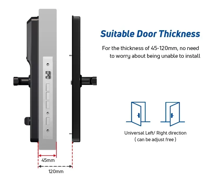 Eletrônico Keyless Digital Door Lock, Cartão Chave com senha, TTlock impressão digital, Tuya Smart Door Lock com câmera