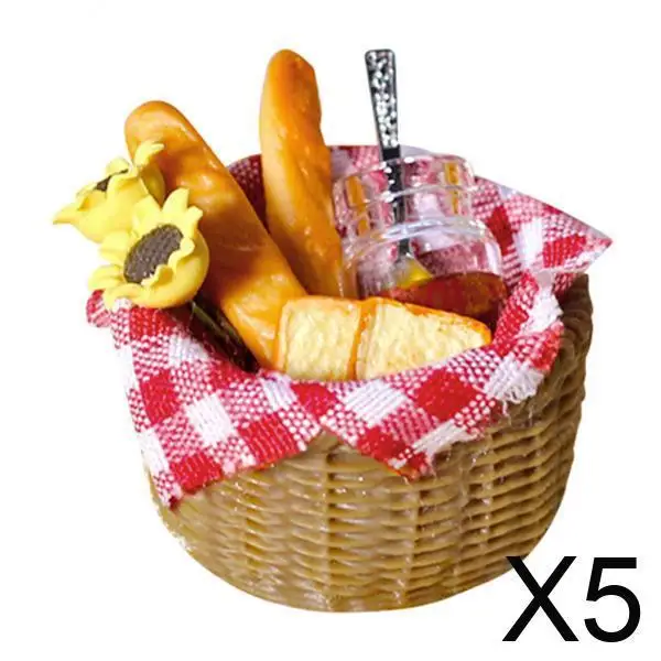 ชุดขนมปังจำลองสำหรับบ้านตุ๊กตา อุปกรณ์ตกแต่งอาหารขนาดจิ๋ว แบบจำลองร้านเบเกอรี่ สำหรับตกแต่งฉากบ้านตุ๊กตาขนาด 1/12