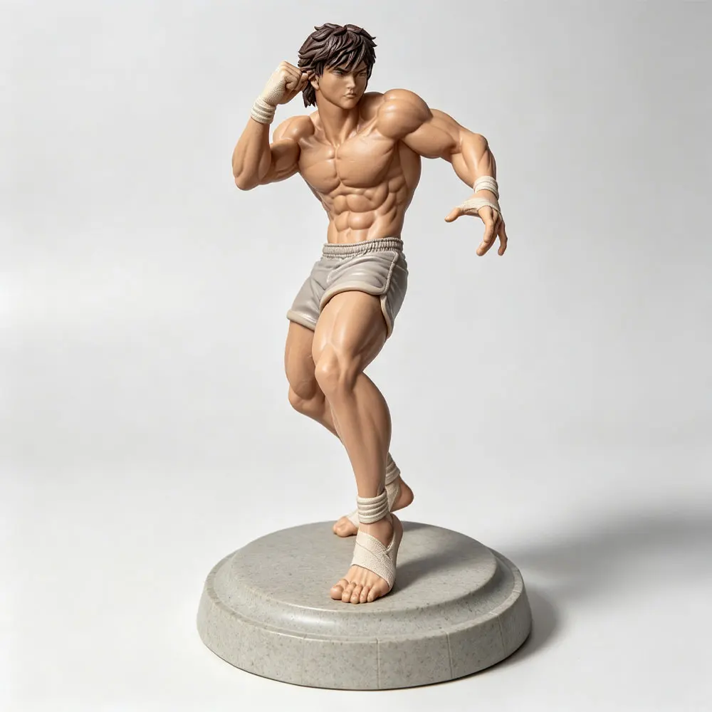 1/24 Desk ornament，Muay Thai fighter training pose resin model kit, GK mini 3D printed grey model doll, not colored