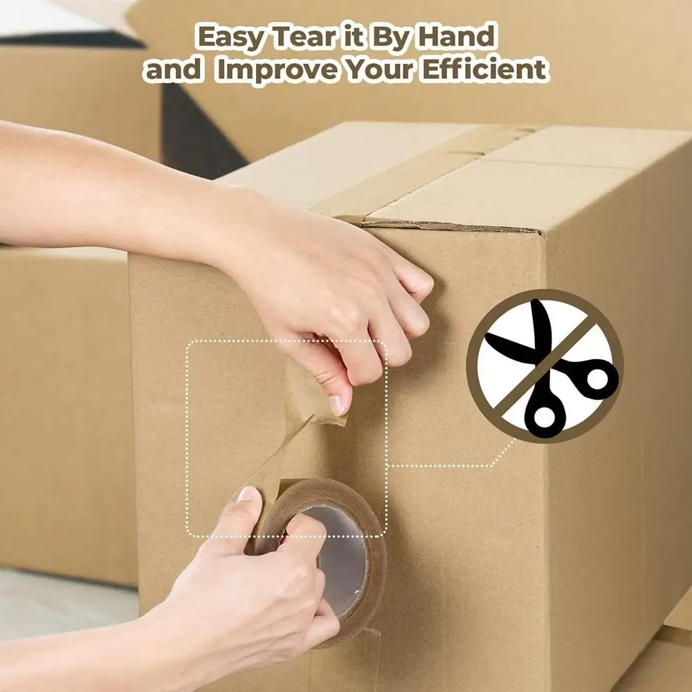 30M/Roll Car Painting Shelter Reinforced Kraft Paper Tape Photo Frame Waterproof Gummed Packaging Tape Eco-Friendly