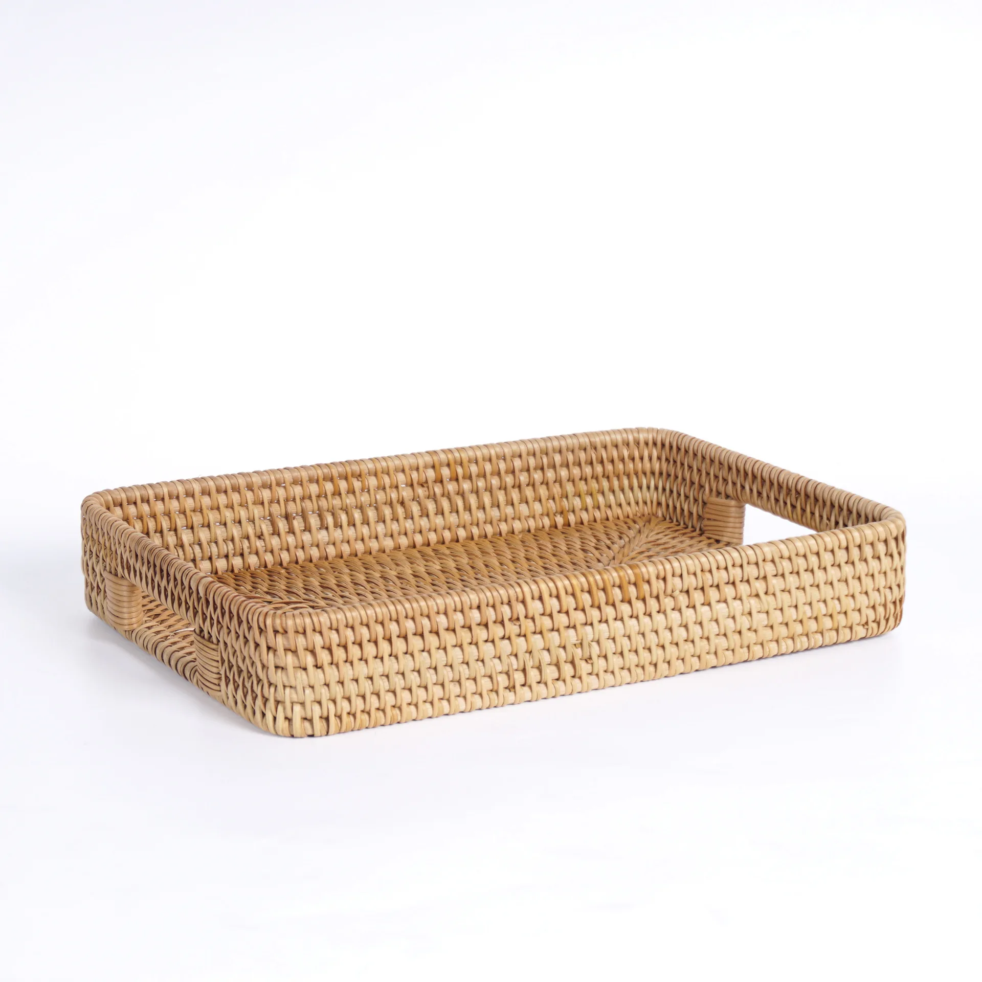 Vietnamese autumn rattan storage basket hand-woven storage basket desktop finishing basket square portable storage box fruit bow