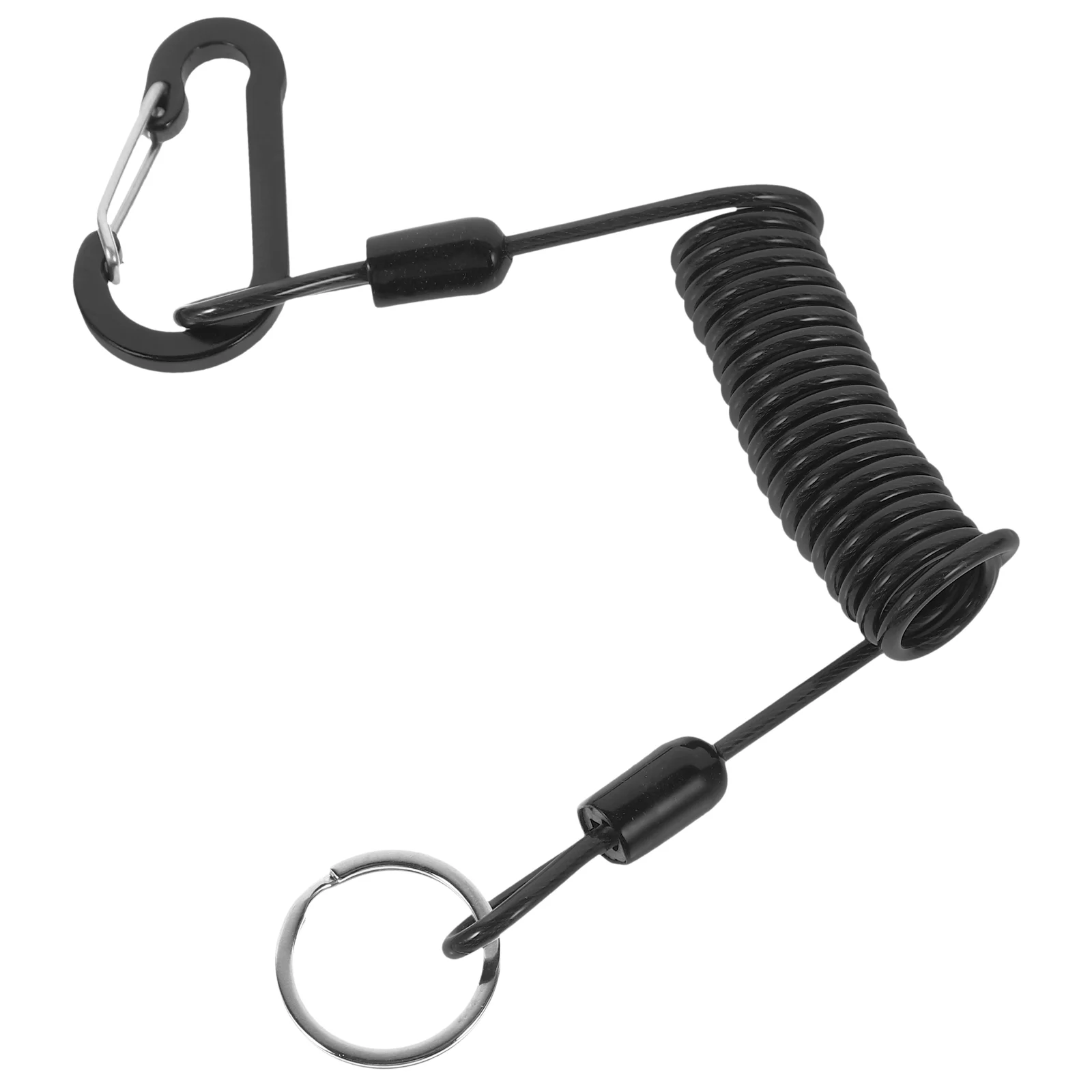 Stainless Steel Retractable Rope Buckle Anti-lost Fishing Accessories Lanyard Spring Safety for Heavy Protective Duty Extension