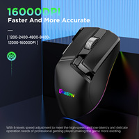 Game Mouse 16000DPI Macro Definition Wireless 2.4G Three Connection Modes 10 Button Double Wheel Swing E-sports Game