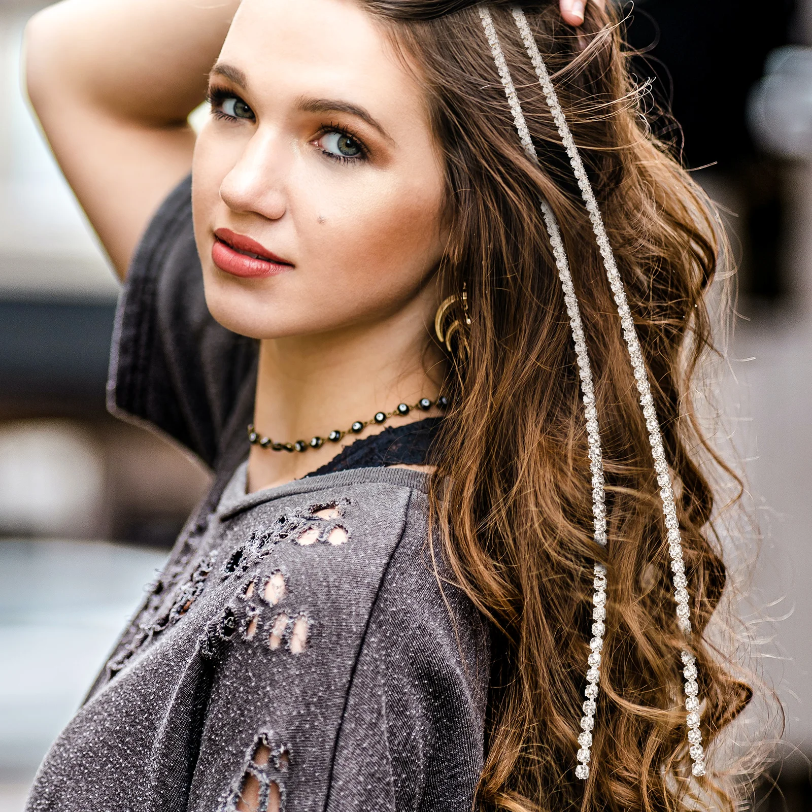 

2 Pcs Tassel Chuck Rope Side Hair Clips for Women Jewelry Girls Accessories Decorative Braids Pins Styling Charms