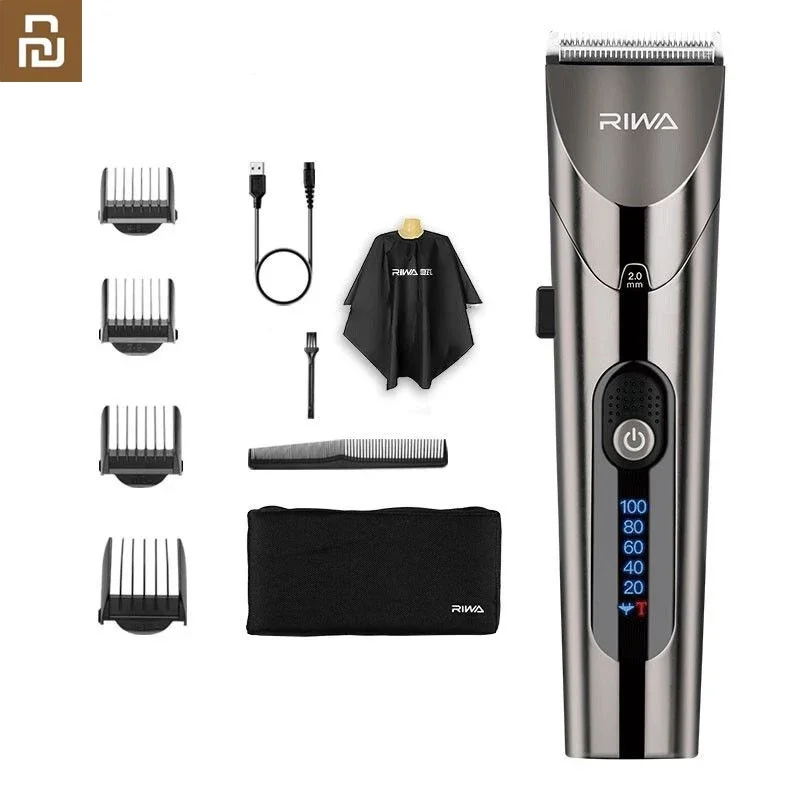 

RIWA Electric Variable Speed Hair Clipper RE-6305 Strong Power Fine Steel Cutter Head with LED Screen Washable Low Noise Head