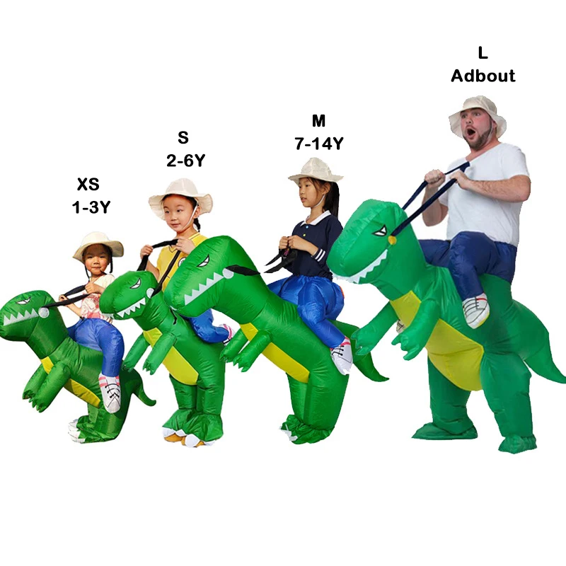 Green Dinosaur Inflatable Clothing Adult Kids Three-dimensional Dinosaur Costume Cosplay Party Fancy Dress