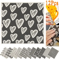 12Pcs Swedish Dishcloths Kitchen Dish Towels Absorbent Kitchen Dish Rags Reusable Soft Non-woven Cloths for Washing Dishes Tools