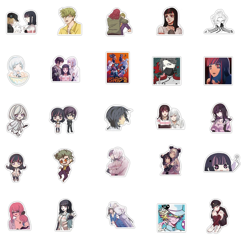 10/30/50pcs Akudama Drive Anime Adesivi Cool Cartoon Decalcomanie Decorazione Laptop Skateboard Telefono Impermeabile Graffiti Sticker Pack